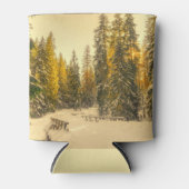 Met sneeuw bedekte pijnbomen Natuur Foto Blikjeskoeler (Voorkant)