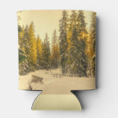 Met sneeuw bedekte pijnbomen Natuur Foto Blikjeskoeler (Achterkant)