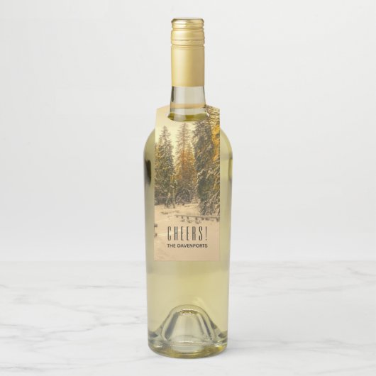 Met sneeuw bedekte pijnbomen Natuur Foto Flessenhanger (Op fles)