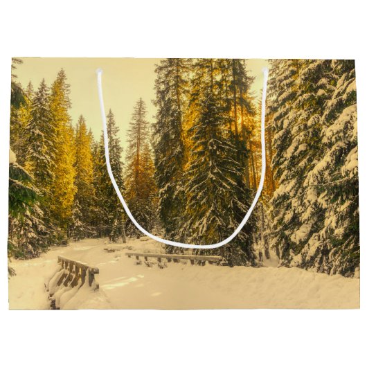 Met sneeuw bedekte pijnbomen Natuur Foto Groot Cadeauzakje (Achterkant)