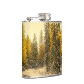 Met sneeuw bedekte pijnbomen Natuur Foto Heupfles (Rechts)