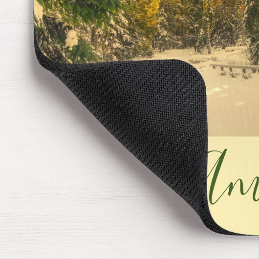 Met sneeuw bedekte pijnbomen Natuur Foto Muismat (Hoek)