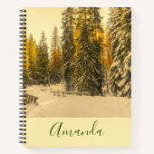 Met sneeuw bedekte pijnbomen Natuur Foto Notitieboek (Voorkant)