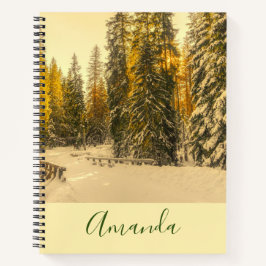 Met sneeuw bedekte pijnbomen Natuur Foto Notitieboek