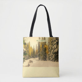 Met sneeuw bedekte pijnbomen Natuur Foto Tote Bag