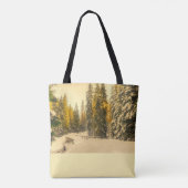 Met sneeuw bedekte pijnbomen Natuur Foto Tote Bag (Achterkant)