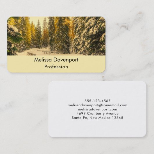 Met sneeuw bedekte pijnbomen Natuur Foto Visitekaartje (Voorkant / Achterkant)