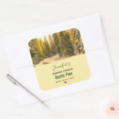 Met sneeuw bedekte pijnbomen vierkante sticker (Envelop)