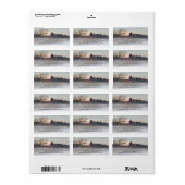 Met sneeuw bedekte Rode Barn Return Address Labels (Full Sheet)