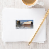 Met sneeuw bedekte Rode Barn Return Address Labels (Insitu)