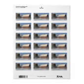 Met sneeuw bedekte Rode Barn Return Address Labels (Full Sheet)