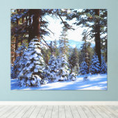 Met sneeuw bedekte rode dennenbomen in de High Sie Canvas Afdruk (Insitu (Houten vloer))