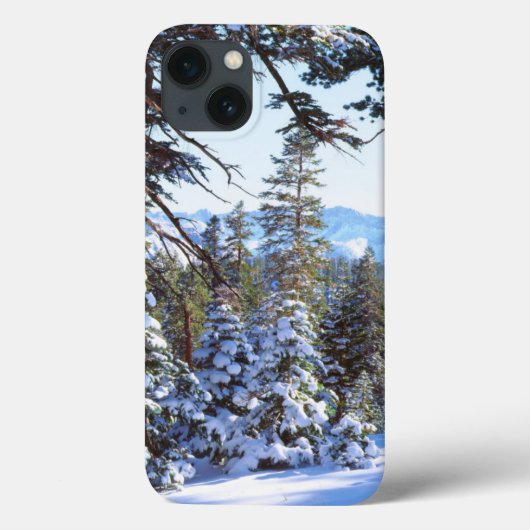 Met sneeuw bedekte rode dennenbomen in de High Sie Case-Mate iPhone Case (Achterkant)