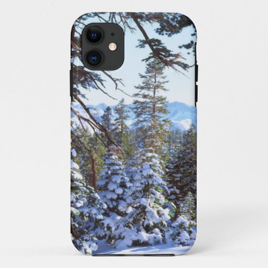 Met sneeuw bedekte rode koortsbomen in de hoge Sie Case-Mate iPhone Case (Achterkant)
