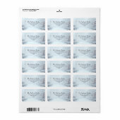 Met sneeuw bedekte straat met bomen en lampvoeten etiket (Full Sheet)