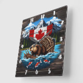 Met sneeuw bedekte toppen, Canadese bever, oceaan Vierkante Klok (Hoek)