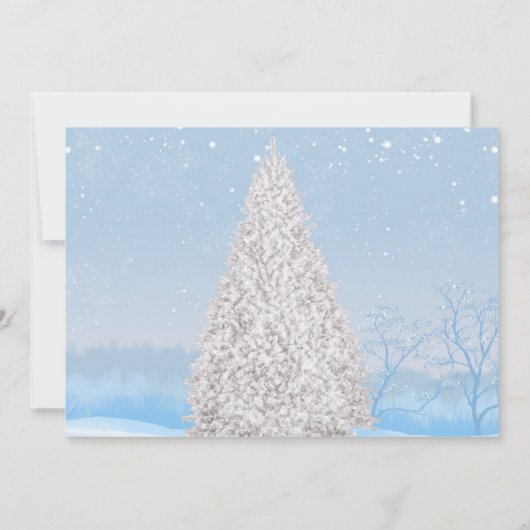 Met sneeuw bedekte uitnodiging van de Boom-Vakanti (Achterkant)