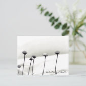Met sneeuw beklede bloemen briefkaart (Staand voorkant)