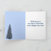 Met sneeuw beklede bomen en bergen feestdagen kaart (Binnen)