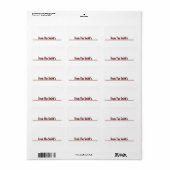 Met sneeuw beklede hammett - Rood - Etiketten voor (Full Sheet)