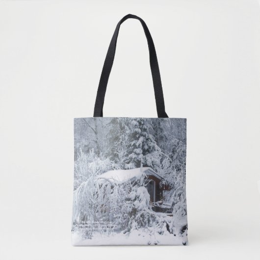 Met sneeuw beklede katoen in de tuinen tote bag (Voorkant)