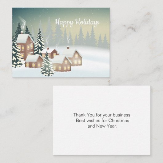 Met sneeuw beklede kerstbomen visitekaartje (Voorkant / Achterkant)