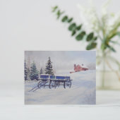 Met sneeuw beklede wagon - briefkaart (Staand voorkant)