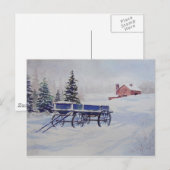 Met sneeuw beklede wagon - briefkaart (Voorkant / Achterkant)