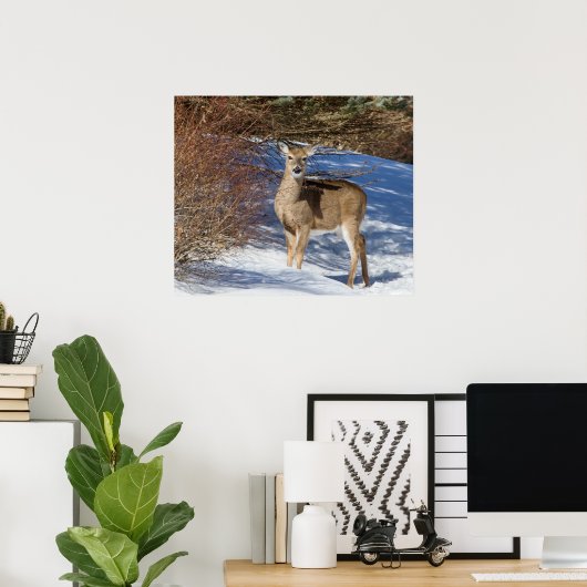 Met sneeuw en penseel poster (Thuiskantoor)