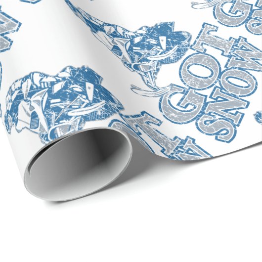 Met sneeuw verhit-GreyBlu Cadeaupapier (Rol Hoek)