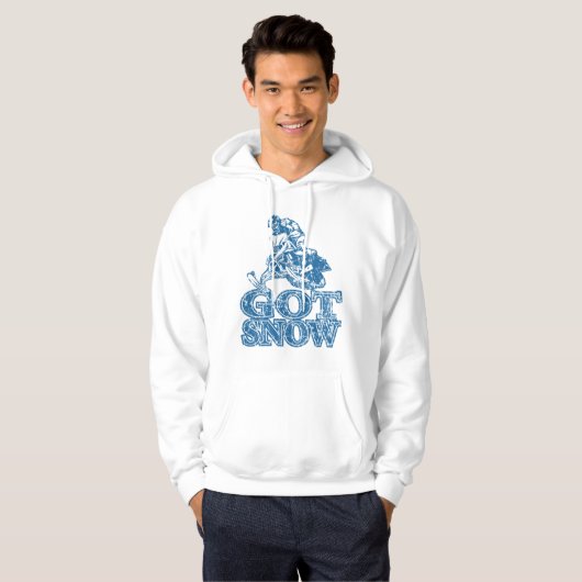 Met sneeuw vervormd blauw hoodie (Voorkant volledig)