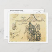 Met sneeuwdekking beklede katten, paar kinderen va briefkaart (Voorkant / Achterkant)