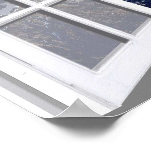 Met sneeuwgemak afgebroken bergen 3D-venster Poster (Hoek)