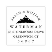 Met sneeuwgemak geplafonneerde bergpieken Retourad Zelfinktende Stempel (Design)