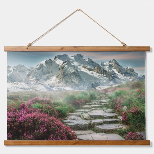 Met sneeuwgemak geplakte bergen hangend wandkleed (Voorkant)