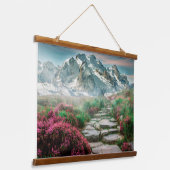 Met sneeuwgemak geplakte bergen hangend wandkleed (Gebogen)