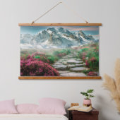 Met sneeuwgemak geplakte bergen hangend wandkleed (Slaapkamer)