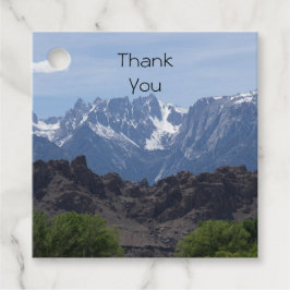 Met sneeuwgemap beklede bergen van de Lone Pine Bedankjes Labels