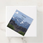 Met sneeuwgemap beklede bergen van de Lone Pine Bedankjes Labels (In situ)