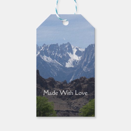 Met sneeuwgemap beklede bergen van de Lone Pine Cadeaulabel (Voorkant)