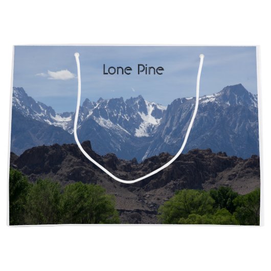 Met sneeuwgemap beklede bergen van de Lone Pine Groot Cadeauzakje (Voorkant)