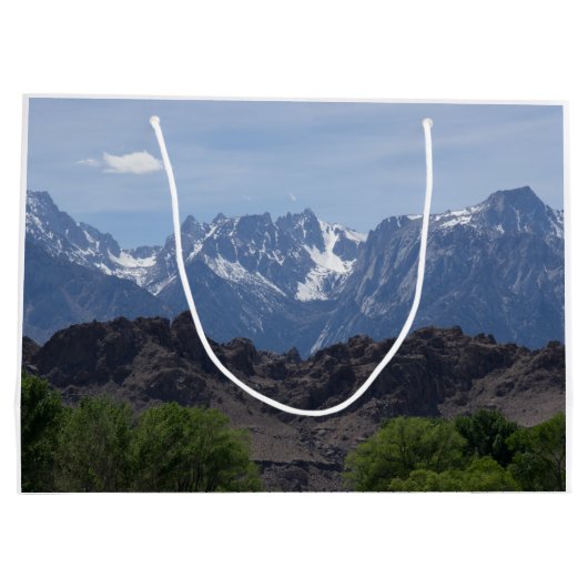 Met sneeuwgemap beklede bergen van de Lone Pine Groot Cadeauzakje (Achterkant)