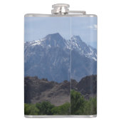 Met sneeuwgemap beklede bergen van de Lone Pine Heupfles (Achterkant)