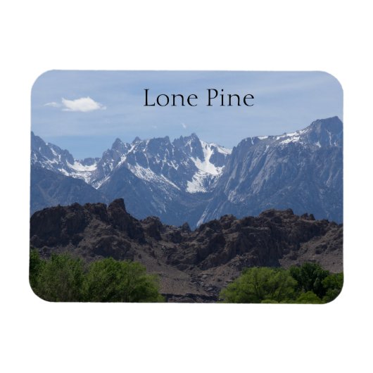 Met sneeuwgemap beklede bergen van de Lone Pine Magneet (Horizontaal)