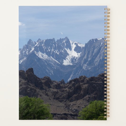 Met sneeuwgemap beklede bergen van de Lone Pine Planner (Achterkant)