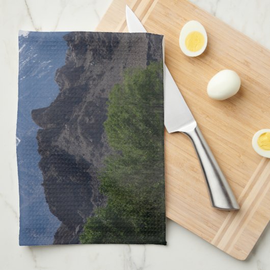 Met sneeuwgemap beklede bergen van de Lone Pine Theedoek (Quarter Fold)