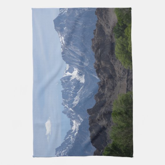 Met sneeuwgemap beklede bergen van de Lone Pine Theedoek (Verticaal)