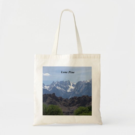 Met sneeuwgemap beklede bergen van de Lone Pine Tote Bag (Voorkant)
