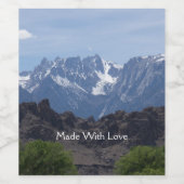 Met sneeuwgemap beklede bergen van de Lone Pine Wijn Etiket (Enkel label)