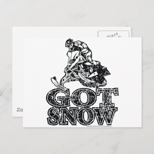 Met sneeuwproblemen briefkaart (Voorkant / Achterkant)